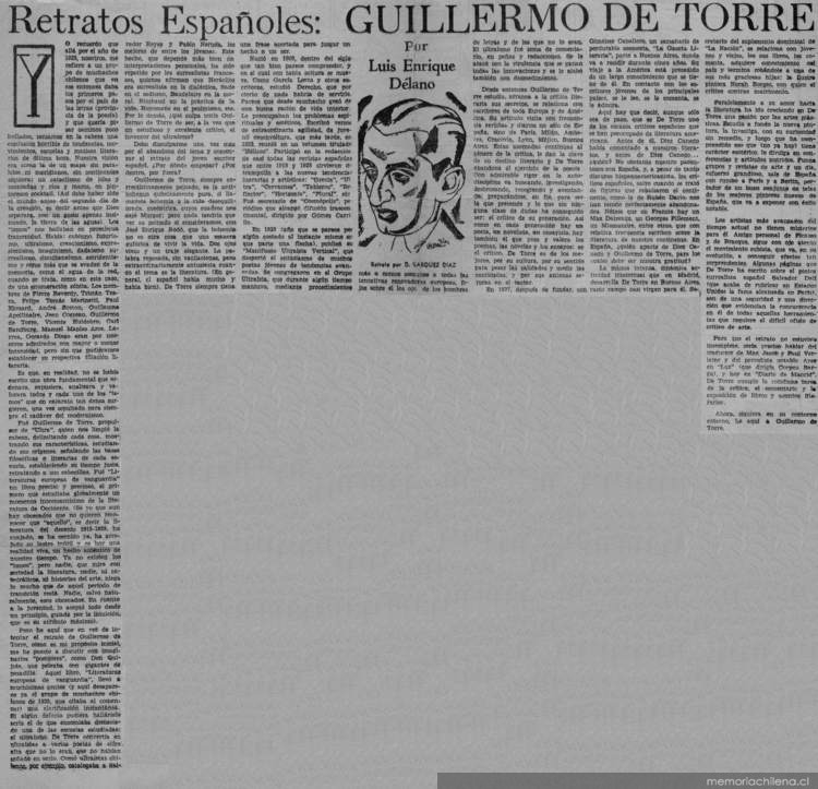 Retratos españoles : Guillermo de Torre