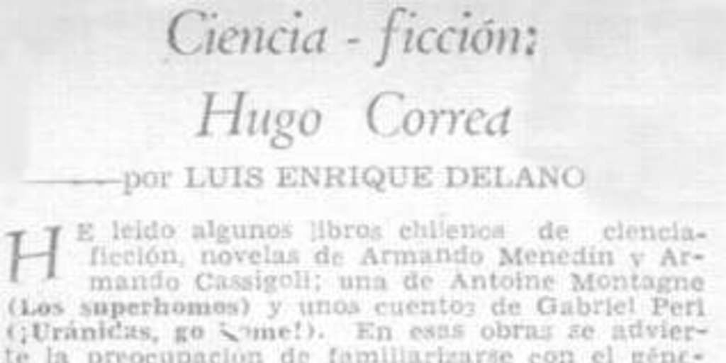 Ciencia-ficción : Hugo Correa