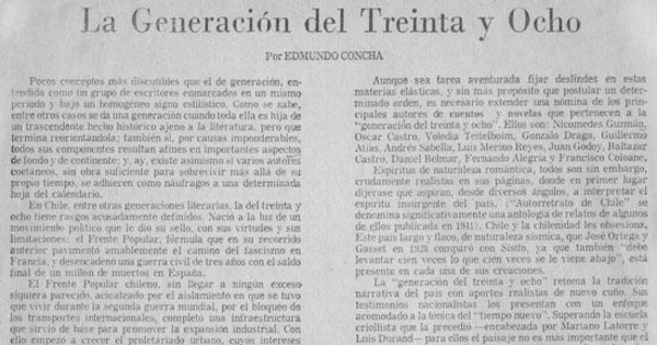 La Generación del treinta y ocho