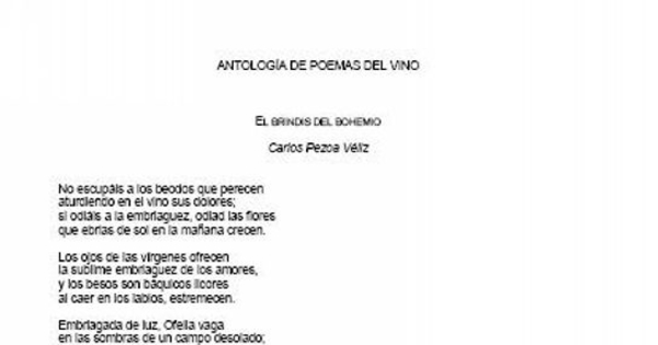Antología de poemas del vino