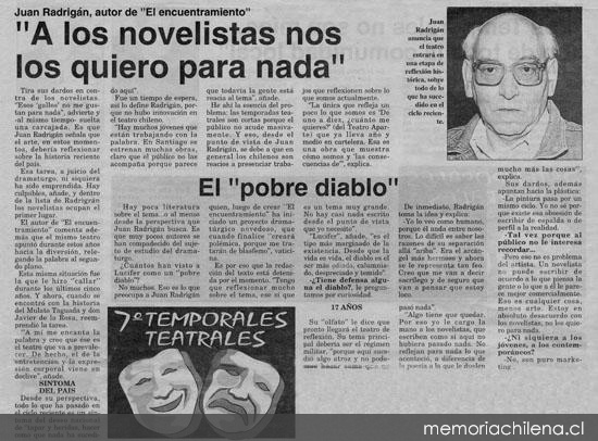 A los novelistas no los quiero para nada