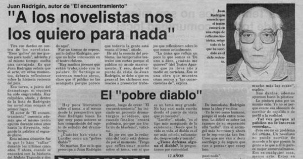 A los novelistas no los quiero para nada