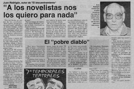 A los novelistas no los quiero para nada