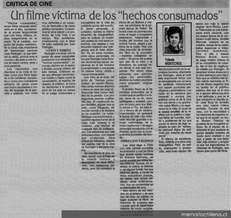 Un filme víctima de los "hechos consumados"