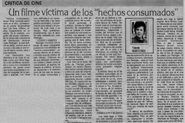 Un filme víctima de los "hechos consumados"