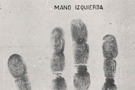 Dactilograma mano izquierda y pulgar izquierdo