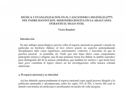 Música y evangelización en el cancionero Chilidúgú (1777) del padre Havestadt, misionero jesuita en la Araucanía durante el siglo XVIII
