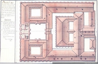 Plano del ático construido sobre el pórtico de la fachada principal de la Real Casa de Moneda de Santiago de Chile, 1800