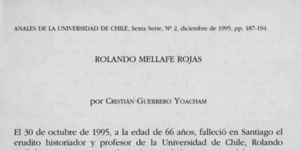 Rolando Mellafe Rojas