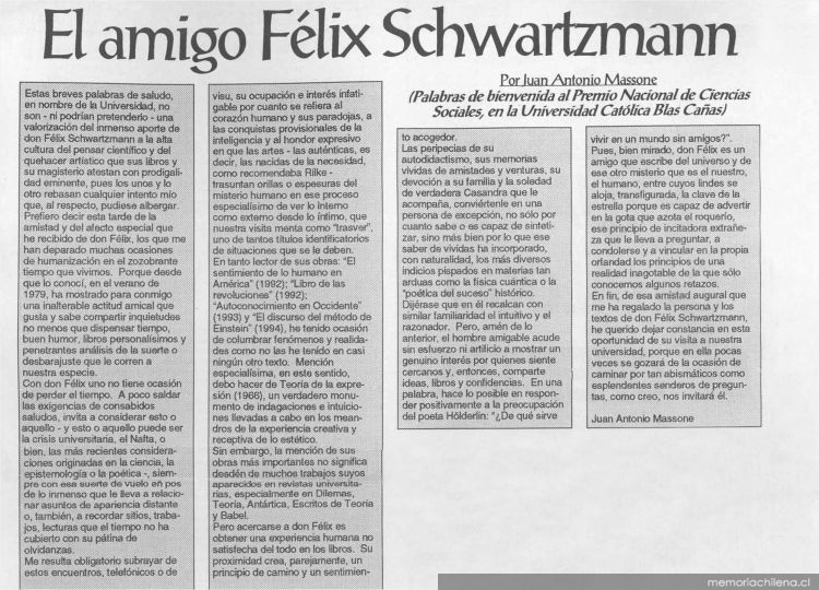 El amigo Félix Schwartzmann