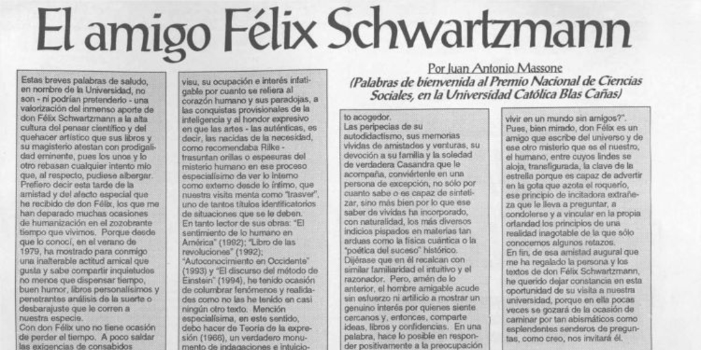 El amigo Félix Schwartzmann