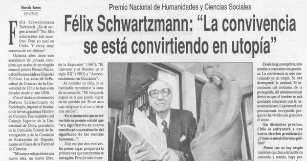 Félix schwartzmann, "La convivencia se está convirtiendo en utopía"