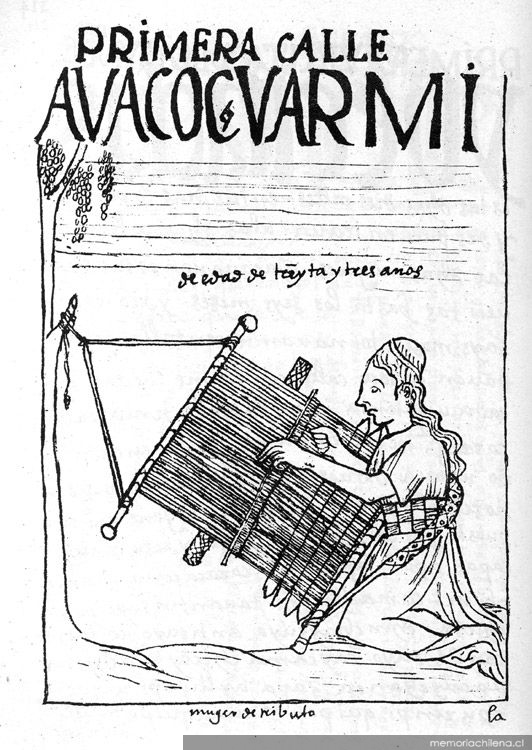 Mujer aymara tejiendo en un telar