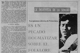Es un pecado dogmatizar sobre el folclor