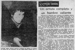 Víctor Jara : un artista completo y un hombre valiente