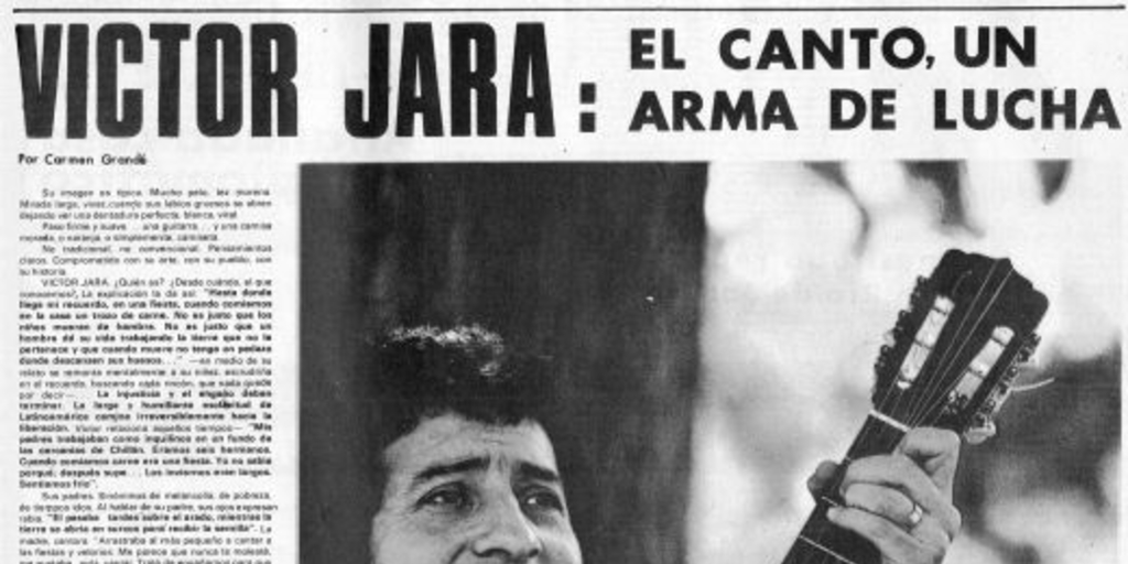 Víctor Jara : el canto, un arma de lucha