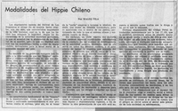 Modalidades del hippie chileno