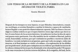 Los temas de la muerte y de la pobreza en las décimas de Violeta Parra