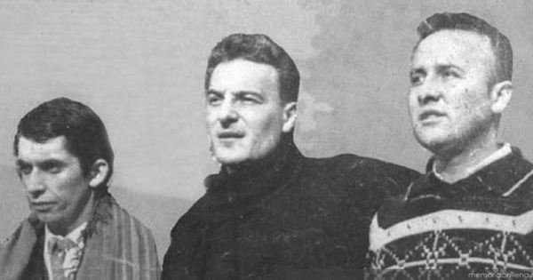 Rolando Alarcón, Angel Parra y Patricio Manns, ca. 1972