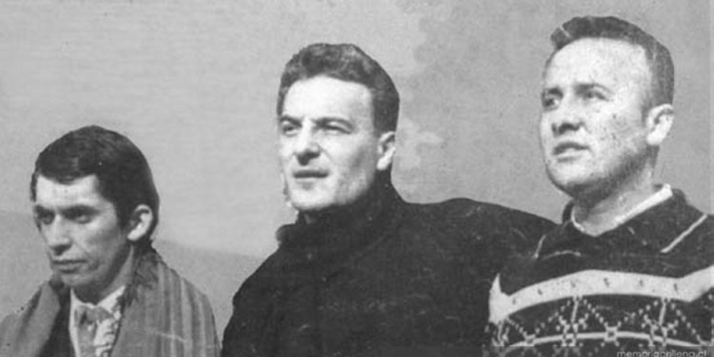 Rolando Alarcón, Angel Parra y Patricio Manns, ca. 1972