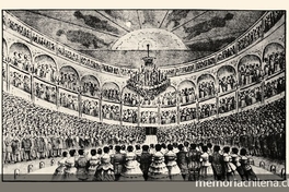 Grabado de Teatro Municipal, 1863