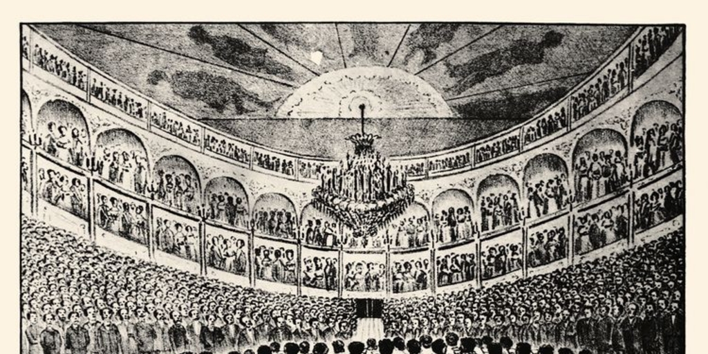 Grabado de Teatro Municipal, 1863