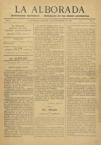 La Alborada : año 1, n° 1-18, 1905-1906