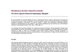 Semblanza de don Valentín Letelier