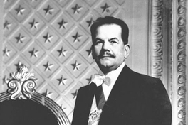 Pedro Aguirre Cerda con la banda presidencial, 1938-1941