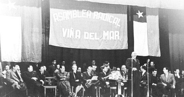 Asamblea Radical en Viña del Mar. Habla Gabriel González Videla