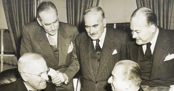 Gabriel González Videla en EE.UU. con el presidente Harry Truman, hacia 1950