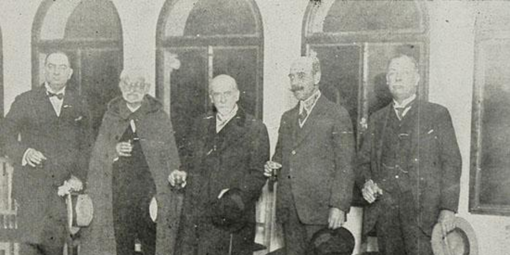 Altas personalidades financieras de Valparaíso : Agustín Edwards, Agustín Ross, Augusto Villanueva, Guillermo Purcell y Geo. C. Kenrick, 1925