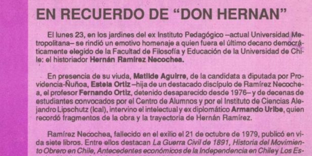 En recuerdo de "don Hernán"