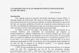 Un partido con alto grado de institucionalización. El PDC de Chile