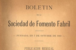 Boletín de la Sociedad de Fomento Fabril. Año V, número 1, enero de 1988 - Año V, número 11, noviembre de 1888