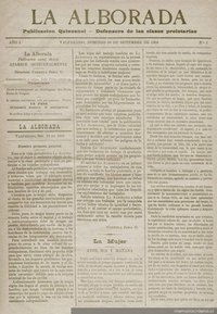 La Alborada : Año I, N° 1, 10 de septiembre de 1905