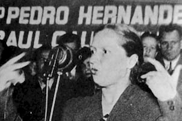 Elena Caffarena en campaña presidencial de Pedro Aguirre Cerda, 1938