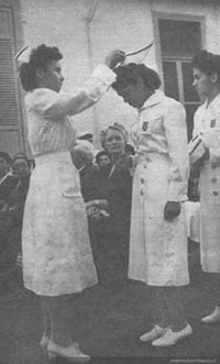 Ceremonia de graduación, Escuela de Enfermería de la Universidad de Chile, 1949