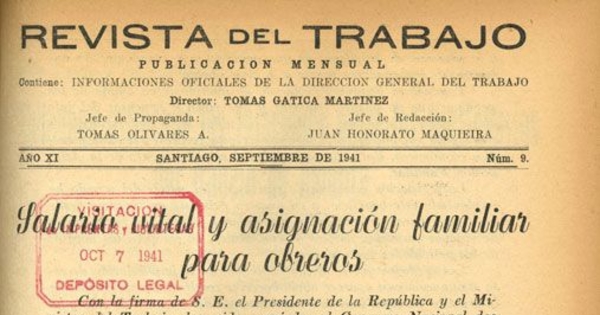 Salario vital y asignación familiar para obreros