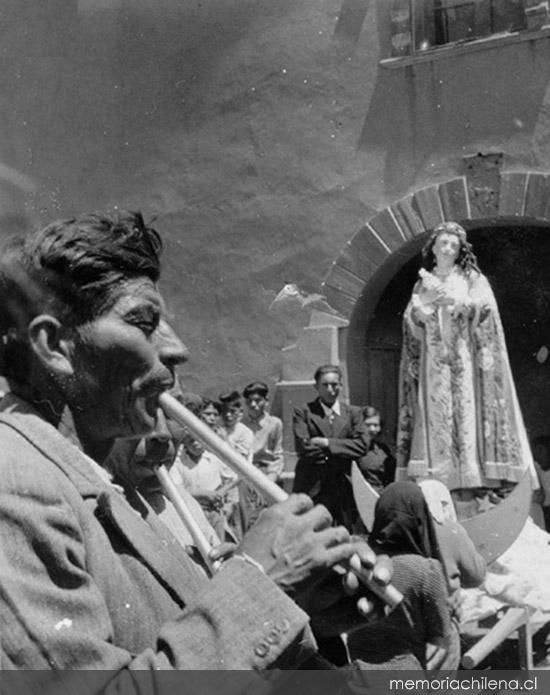 Festividad en honor a la Virgen María, hacia 1960