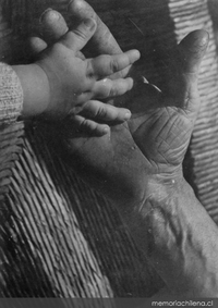 Mano de niño y campesino. Detalle, hacia 1960