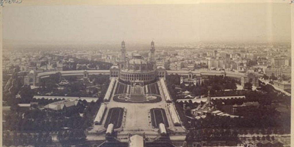 Palacio Trocado en París desde la Torre Eiffel, 1889