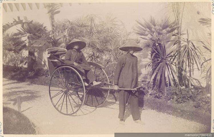 Coche llevado por hombres orientales, 1889