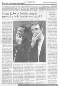 Muere Roberto Bolaño, un gran renovador de la literatura en español
