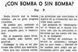 ¿Con bomba o sin bomba?