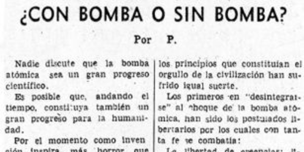 ¿Con bomba o sin bomba?