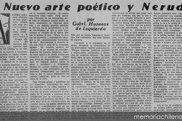 El nuevo arte poético y Neruda