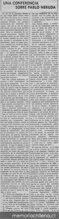Una conferencia sobre Pablo Neruda