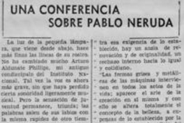Una conferencia sobre Pablo Neruda