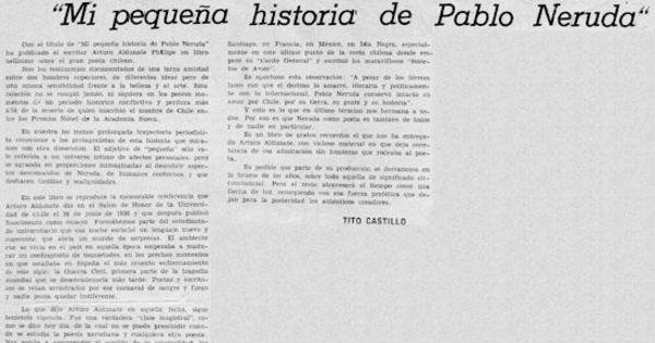 Mi pequeña historia de Pablo Neruda